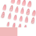 French White Glitter Short Almond press on nails