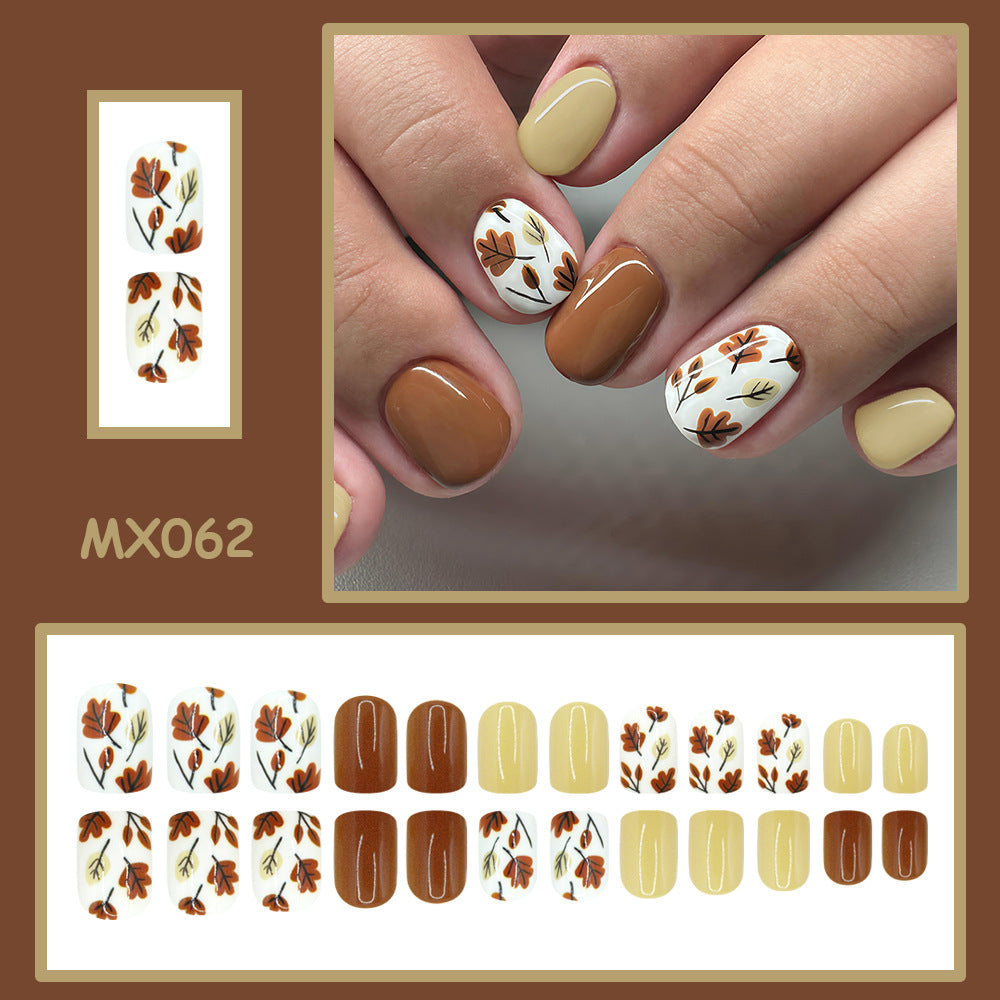 Autumn Maple Brown short nails
