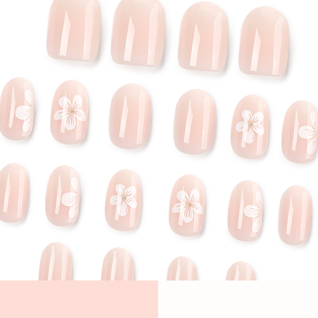 Gradient peach flower nails