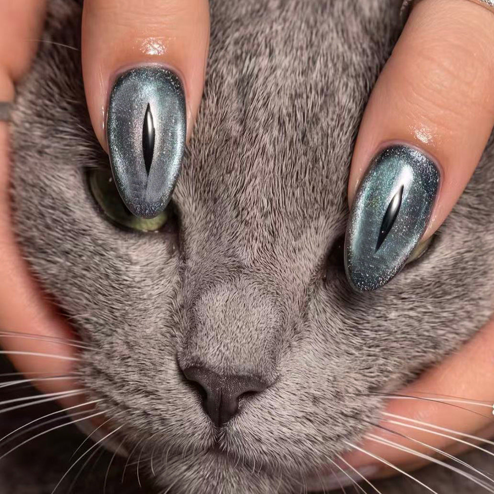 Blue-gray galactic nails