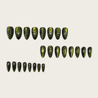 24pcs Green Sea Turtle Cat-eye Nails