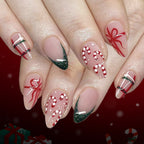 French glitter checkered nails