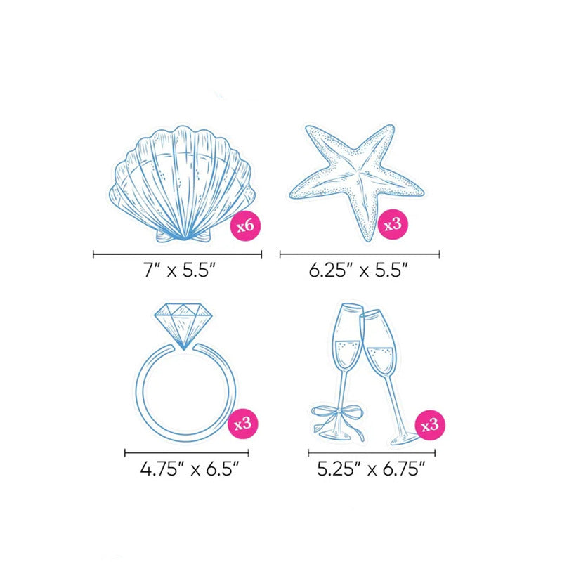 Blue coast party banner decoration beach single party flag summer beach wedding party decoration paper