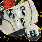 Black and white ghost nails