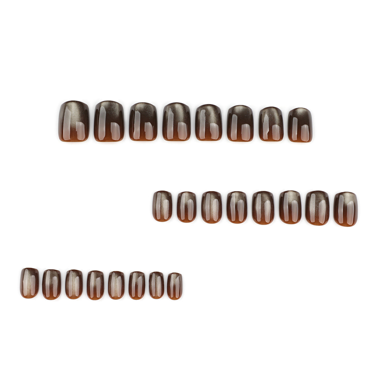 Dark brown cat's eye nails