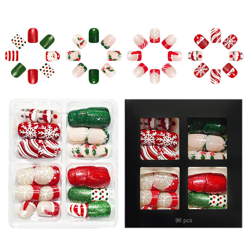 Christmas Set(4 pack) Glitter snowflake French Polka Dot Dress set of 96 pieces