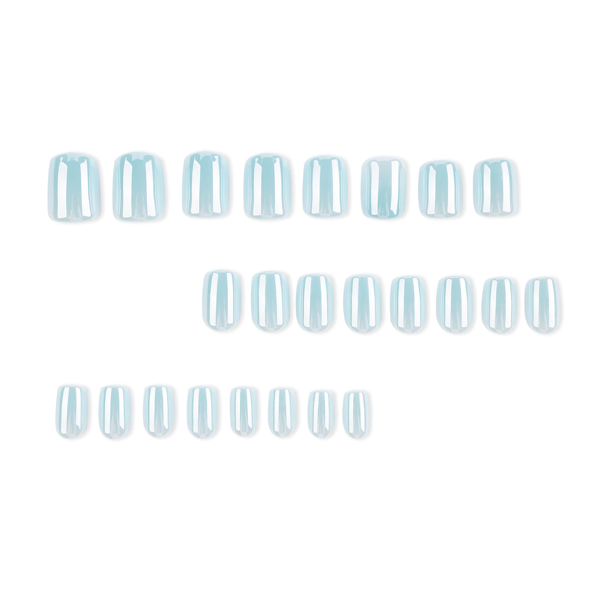 Short square blue nails