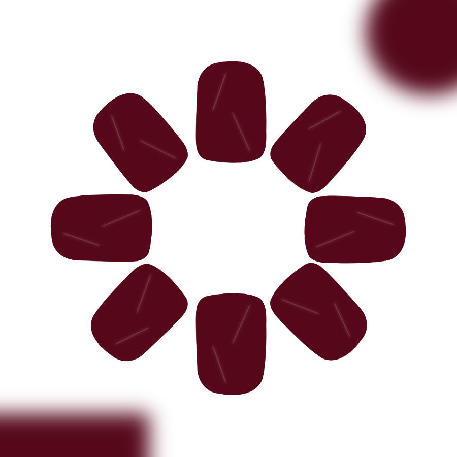 24pcs Short Glossy Deep burgundy nails