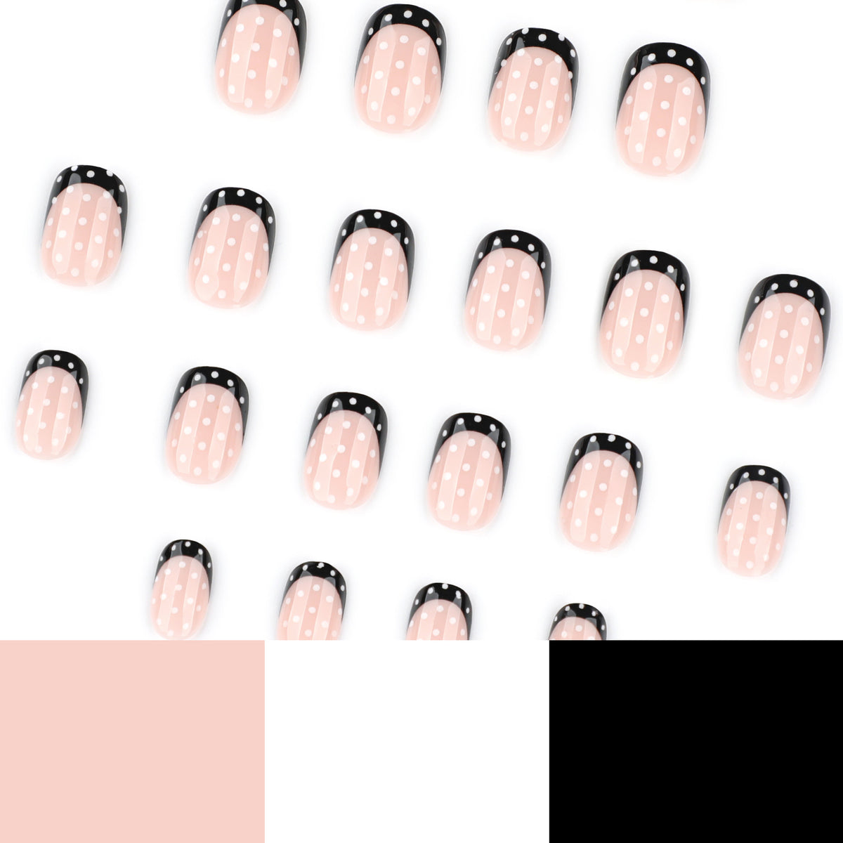 Pearl polka dot milk nails