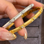 Golden Bracelet with Lucky Turn Pull-Thread Craftsmanship, High-End Luxury Wristband