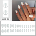 30pcs Short Almond-shaped shiny Nails