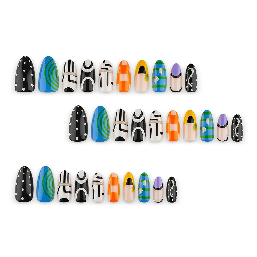 Doodle-style polka dot nails