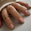Short square green nails