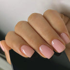 Solid-color short handcrafted press on nails Pink