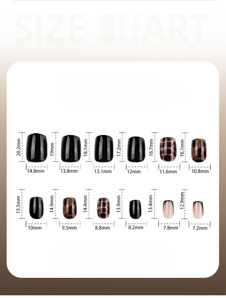 Short Squoval Leopard Autumn and Winter Nail