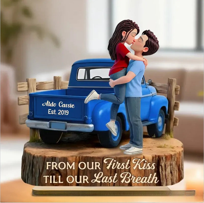 Personalized 2-Layer Wooden Plaque Rocking Chair Couple, Unique Romantic Gift for Husband or Wife