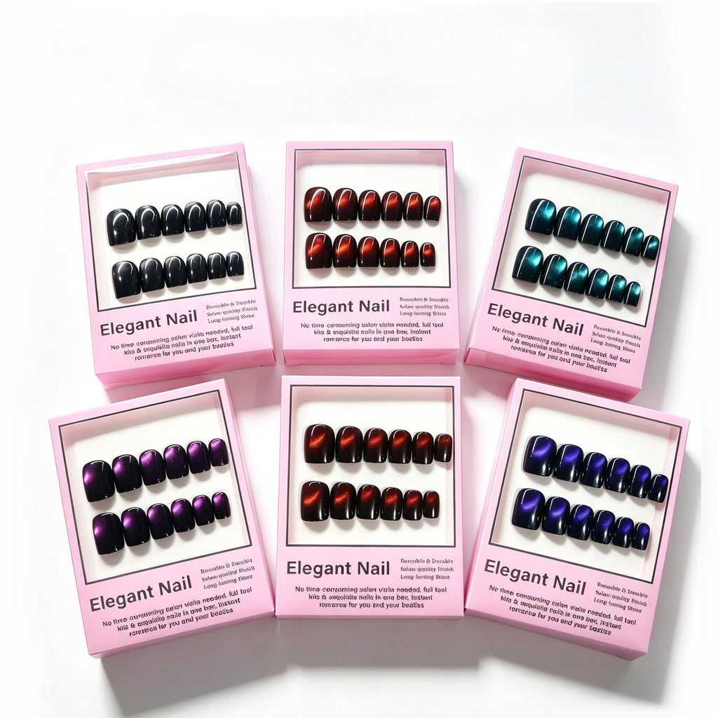 Designer French cat-eye nails