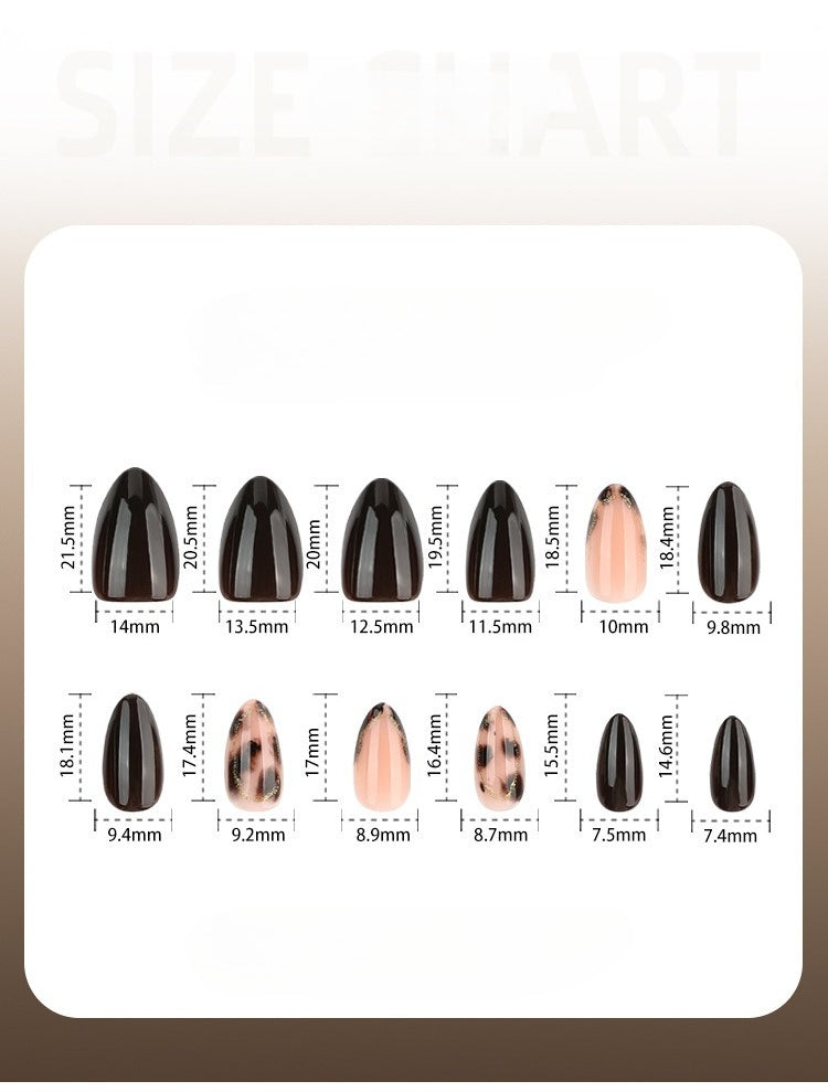24pcs Leopard Almond Short nails
